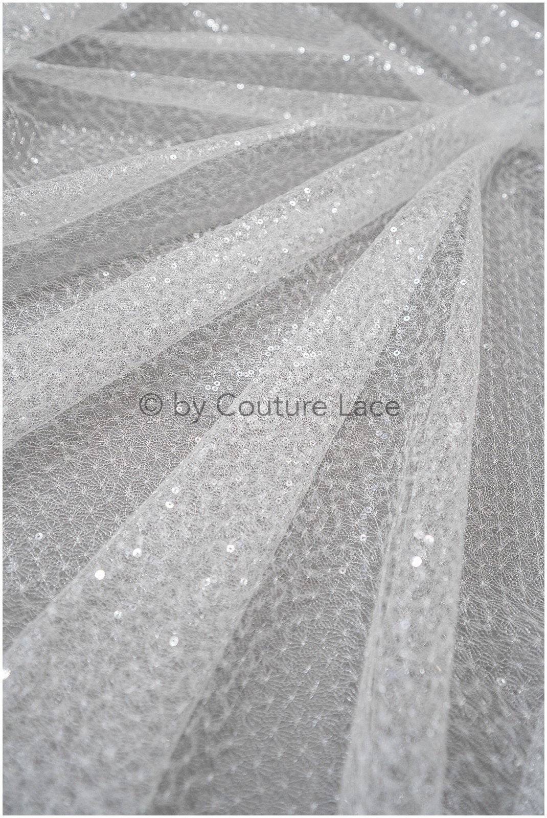 Pailletten Spitzenstoff Off-White/ sehr weicher Pailletten Spitzenstoff für Brautkleider/ Brautspitze Pailletten// L20-331