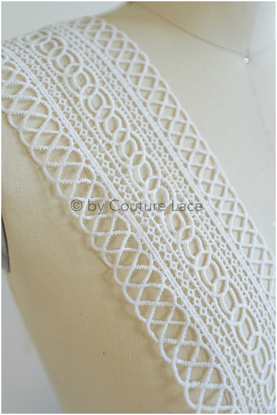 Boho Off-White Lace Trim/ Guipure Lace Trim/ Bridal Boho Lace Trim// T20-105