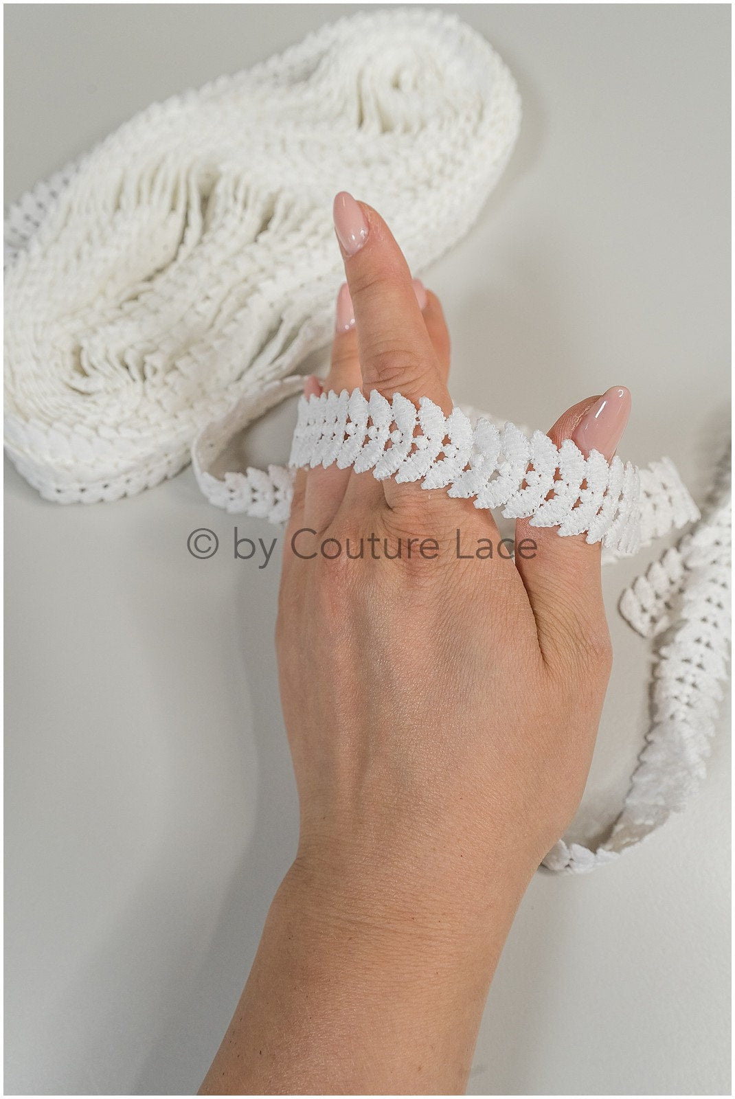 4yds leaf pattern crochet lace trim/ off-white silver lace/ floral guipure lace trim/ bridal trim// T20-110
