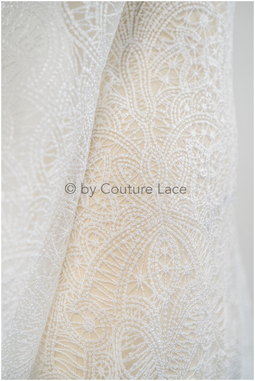 Boho bridal lace fabric off-white/ modern bridal lace fabric/ soft boho lace fabric// L20-116E