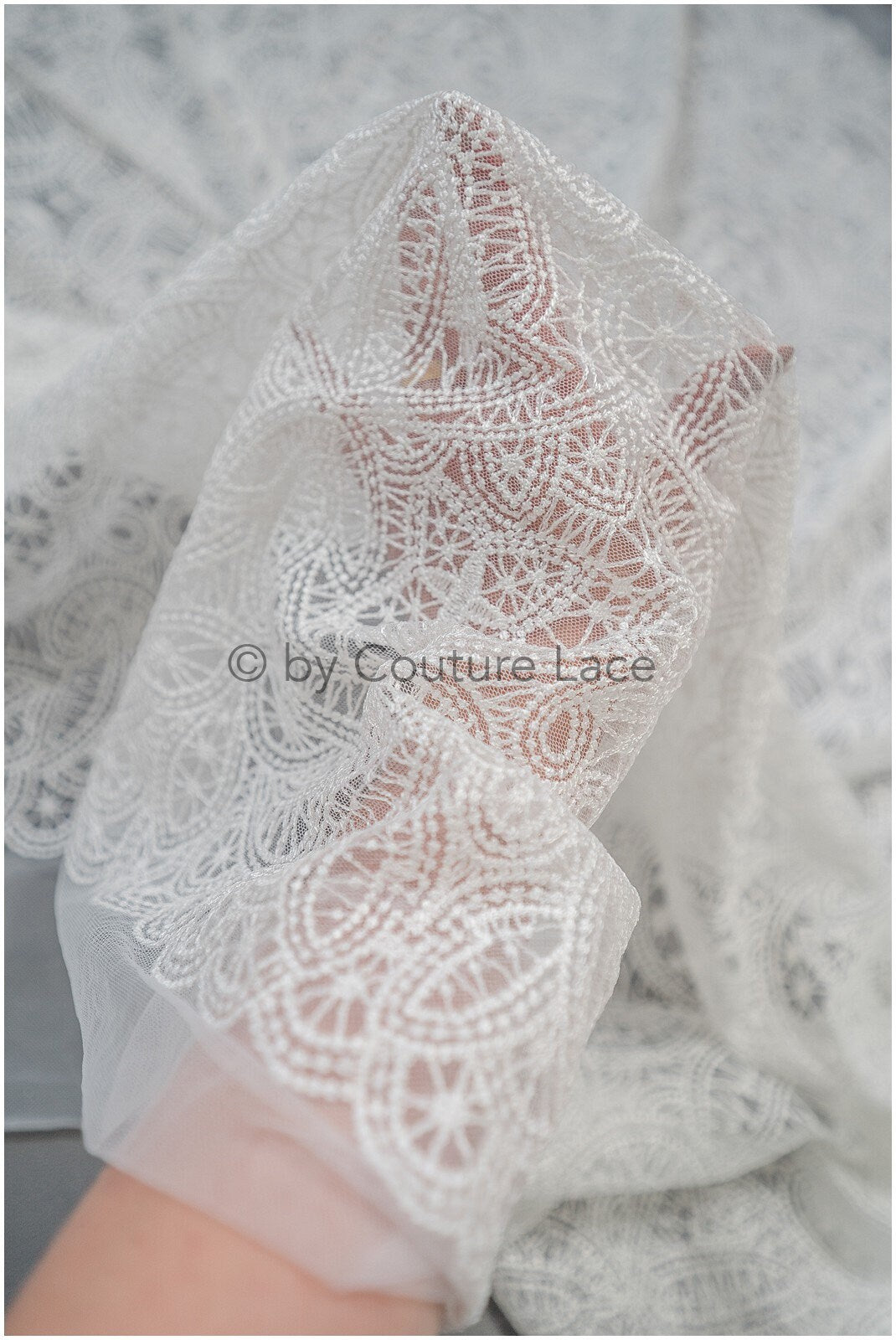 Boho bridal lace fabric off-white/ modern bridal lace fabric/ soft boho lace fabric// L20-116E