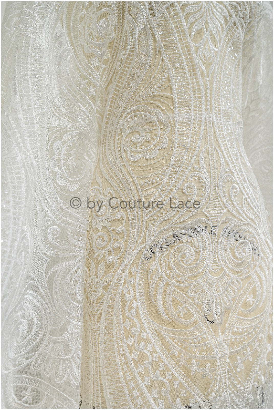 Braut Spitzenstoff Off-White/ orientalischer Braut Spitzenstoff/ weicher Boho Spitzenstoff/ Hochzeitskleid Spitze// L20-341