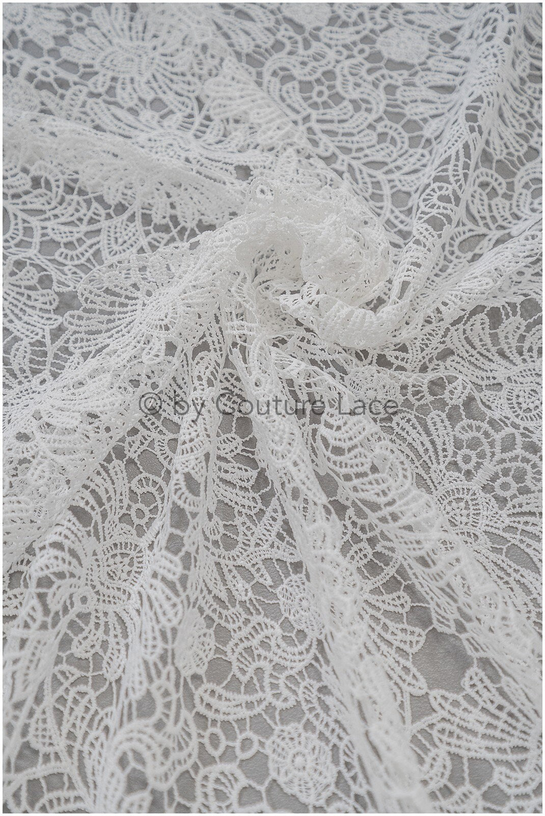 Crochet lace fabric for wedding dresses, boho macrame lace fabric for wedding dress// L20-383