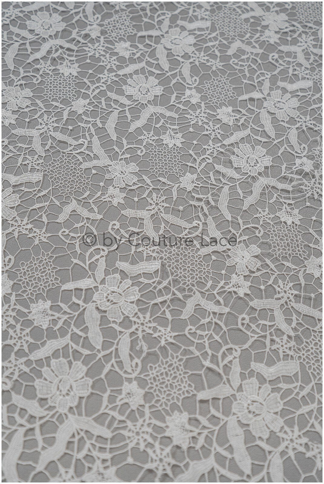 Romantischer gehäkelter Spitzenstoff/ Guipure Boho Brautspitze/ Boho Stoffe Off-White/ Makramee Spitze// L20-385