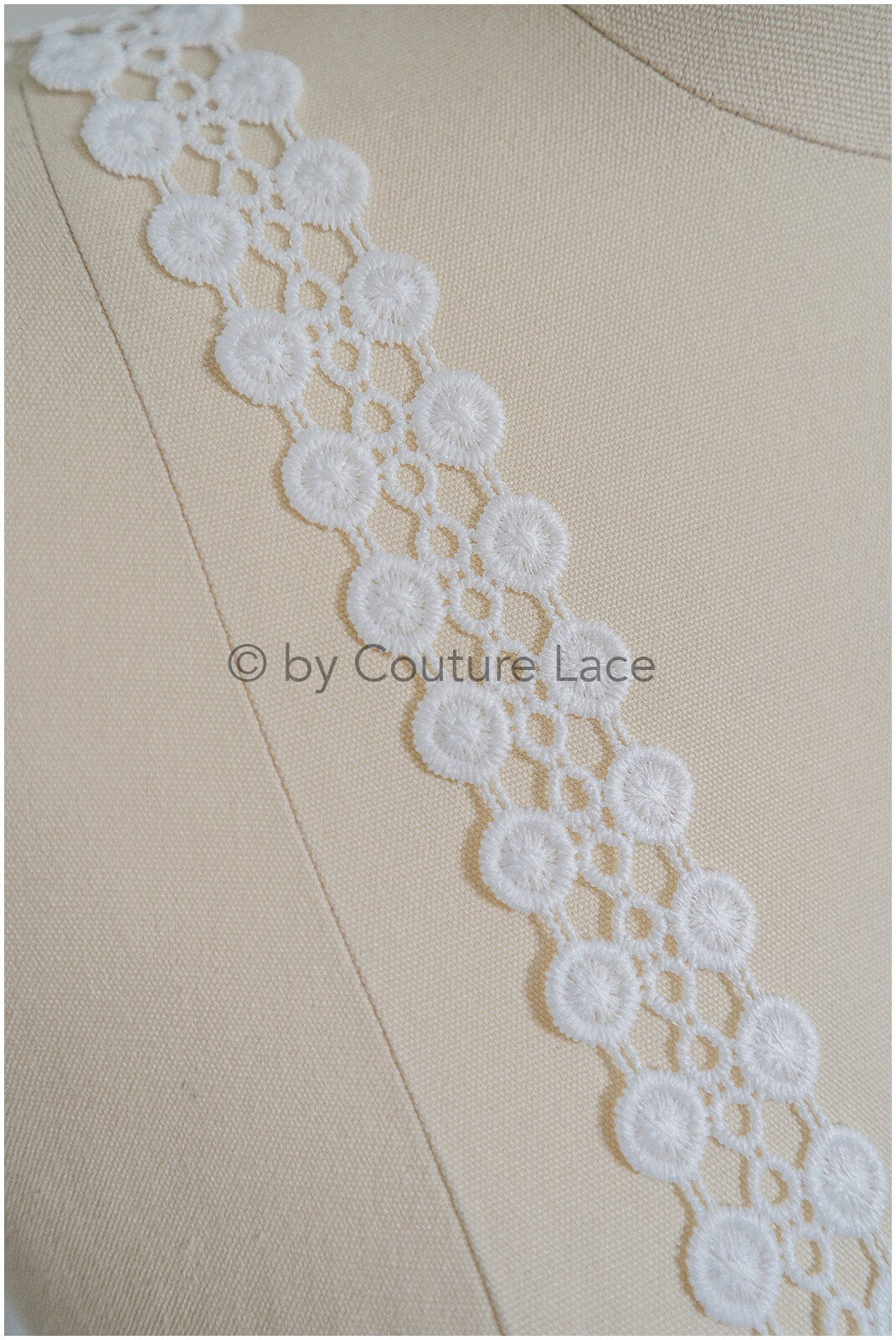5yds Crochet Lace Trim for Boho Wedding Dresses/ Lace Trim Off-White/ Bridal Dress Trim// T20-116