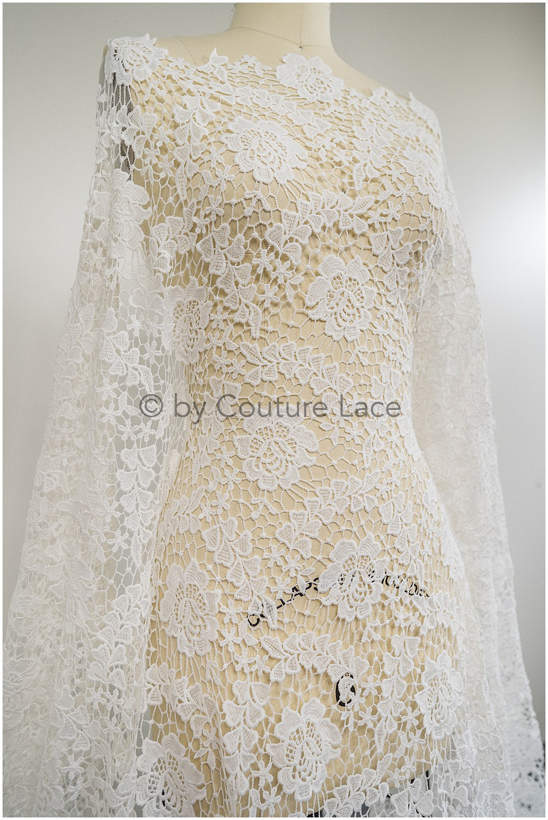 Häkelspitze Stoff, Boho Spitzenstoff, Guipure Boho Brautspitze, Boho Hochzeitskleid Stoffe, Galia Lahav Spitzenstoff, Makramee Spitze// L20-090N
