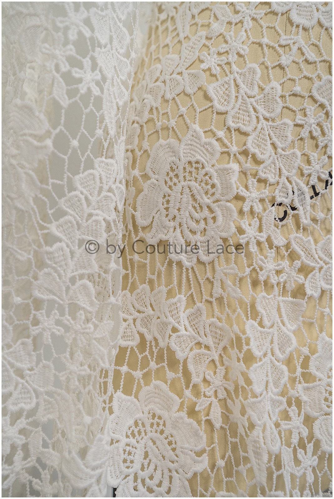 Häkelspitze Stoff, Boho Spitzenstoff, Guipure Boho Brautspitze, Boho Hochzeitskleid Stoffe, Galia Lahav Spitzenstoff, Makramee Spitze// L20-090N