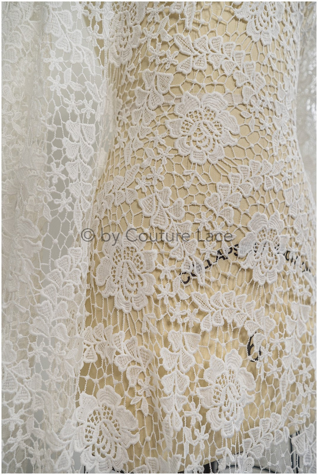 Häkelspitze Stoff, Boho Spitzenstoff, Guipure Boho Brautspitze, Boho Hochzeitskleid Stoffe, Galia Lahav Spitzenstoff, Makramee Spitze// L20-090N