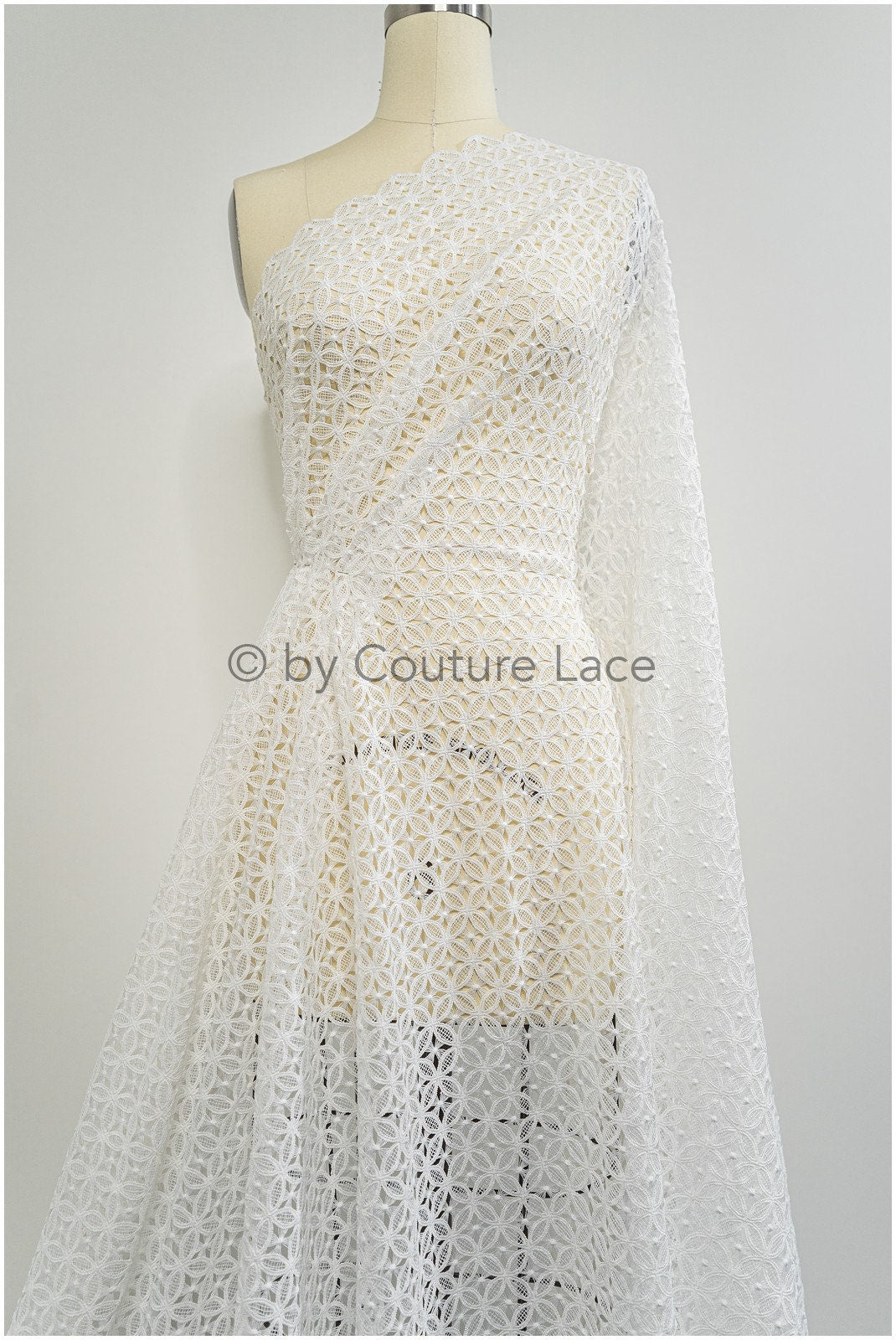 Geometrische Spitze, Gehäkelte Spitze, Boho Spitzenstoff, weiche französische Spitze, Makramee Spitzenstoff, Braut Spitzenstoff// L20-388