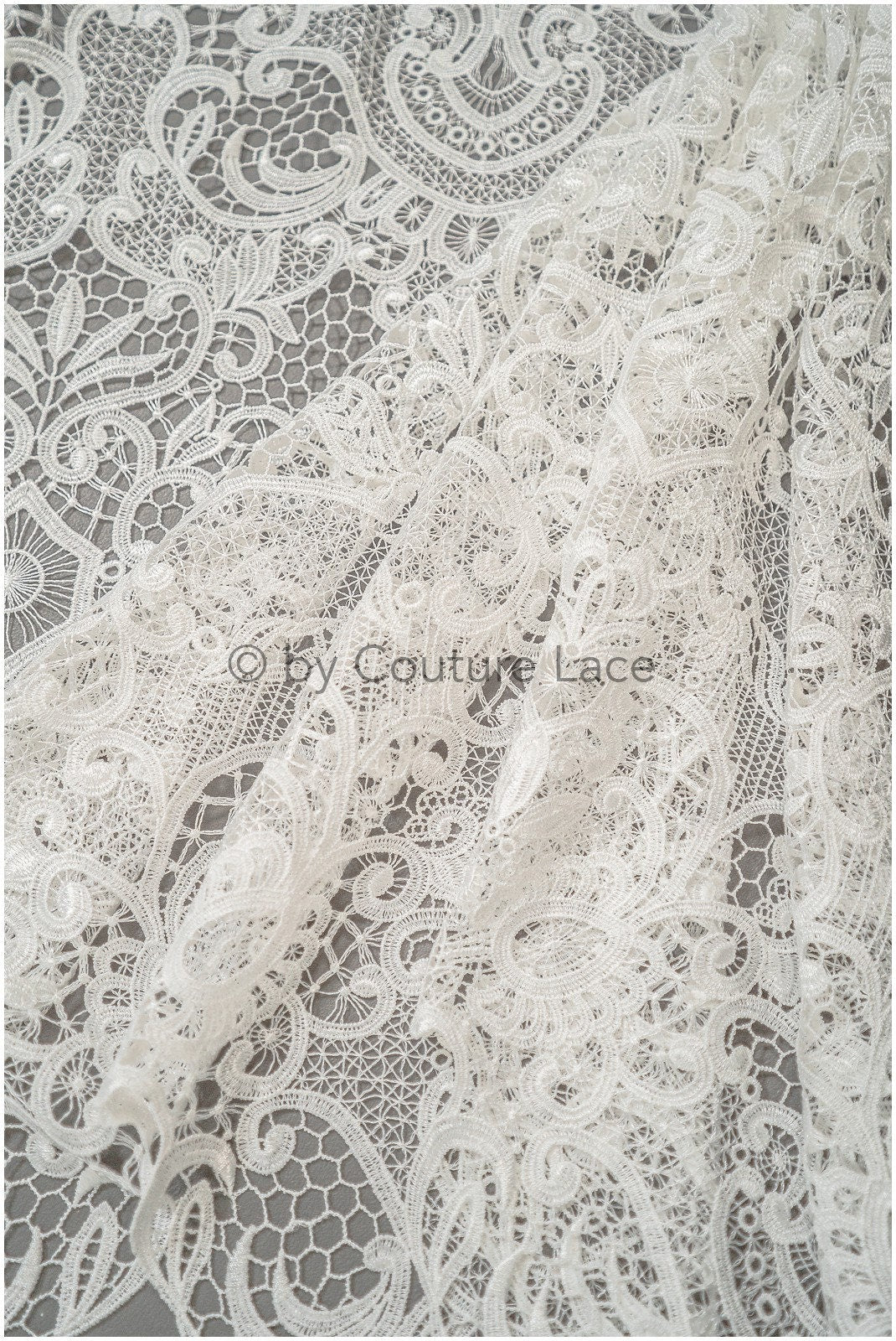 Guipure Spitzenstoff Off-White/ Brautkleid Stoff/ Stickerei Häkelspitze/ Boho Spitzenstoff/ Boho Brautspitze// L17-058