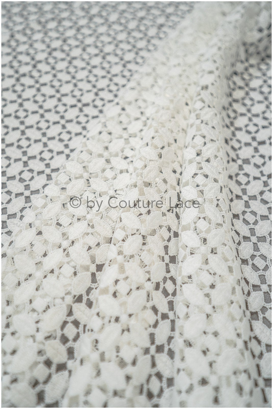 Crochet lace off-white/ Boho bridal lace fabric/ soft French lace/ Macrame lace fabric/ Bridal lace fabric// L20-386