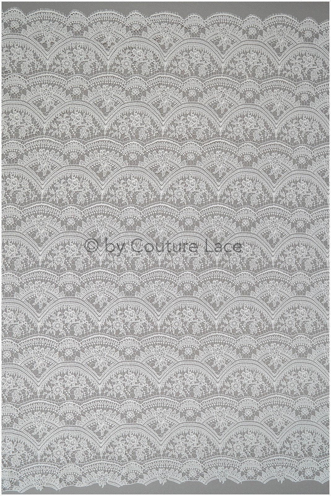 Boho bridal lace off-white/ crocheted lace/ macrame lace for wedding dress/ boho lace fabric// L20-393