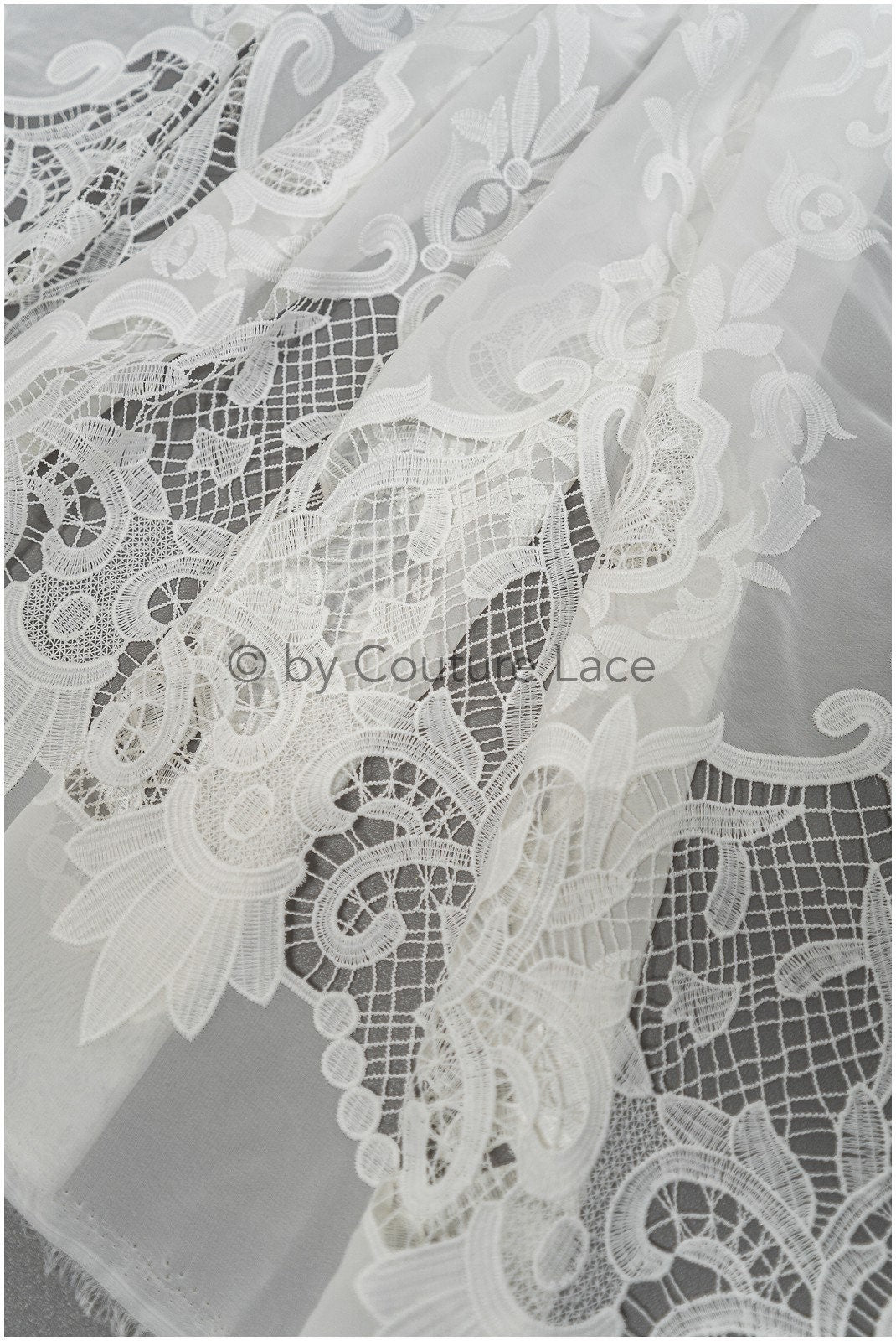 Crochet lace fabric, Boho lace fabric, Guipure Boho bridal lace, Chiffon lace fabric, Vintage bridal lace, Macrame lace