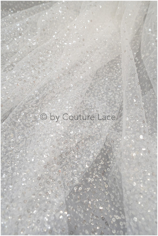 Pailletten bestickter Spitzenstoff/ farbverlauf Pailletten Spitzenstoff/ Braut Spitzenstoff mit Pailletten// L20-344S