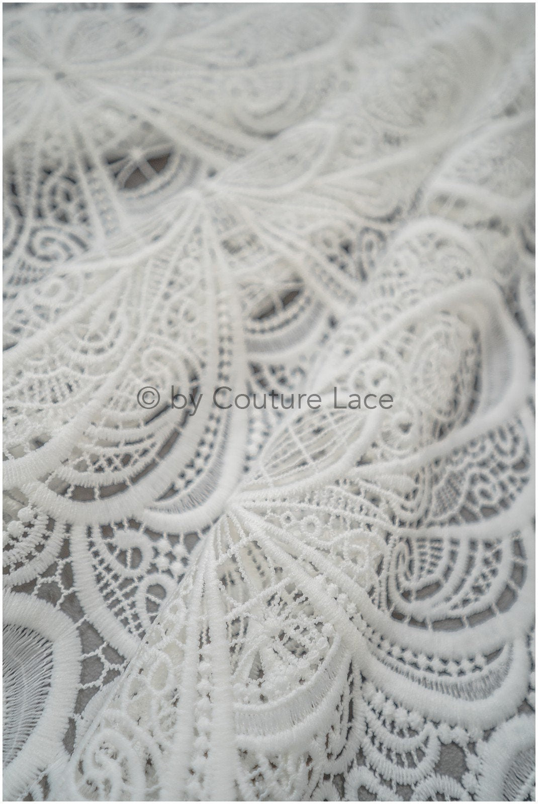 Guipure Spitze, Häkelspitze Stoff, Boho Spitzenstoff, weich gestrickter Spitzenstoff, Makramee Spitzenstoff// L20-387