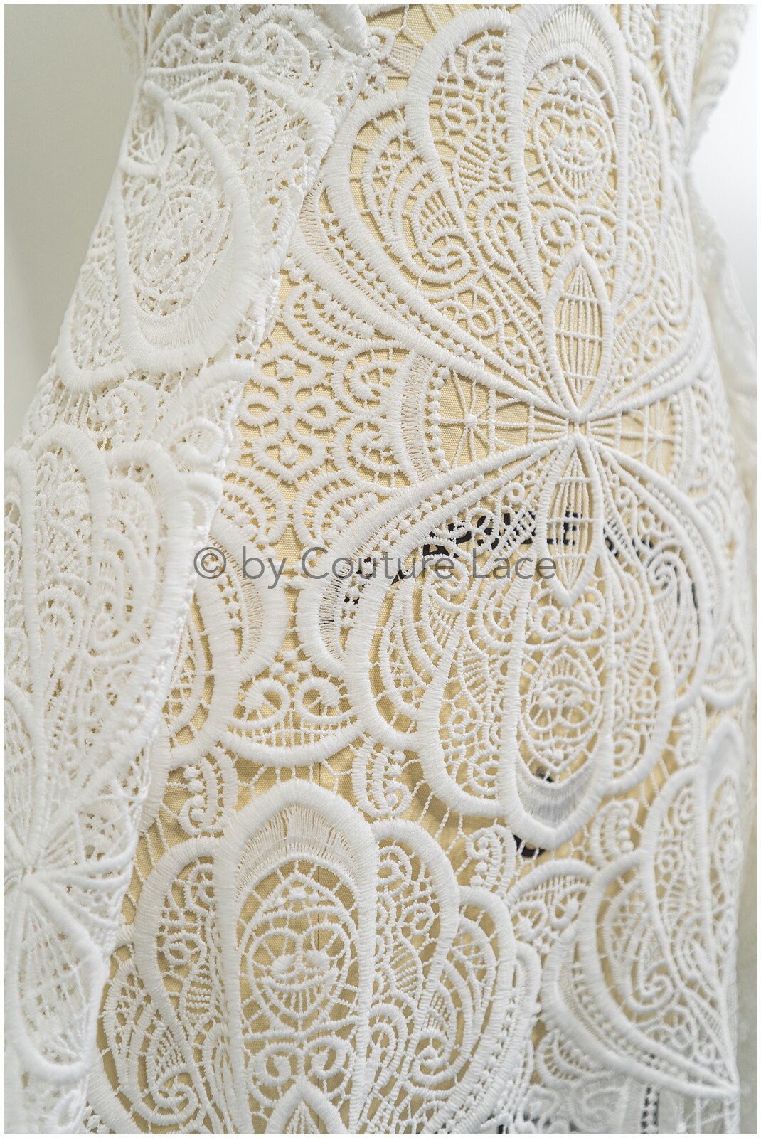 Guipure Spitze, Häkelspitze Stoff, Boho Spitzenstoff, weich gestrickter Spitzenstoff, Makramee Spitzenstoff// L20-387
