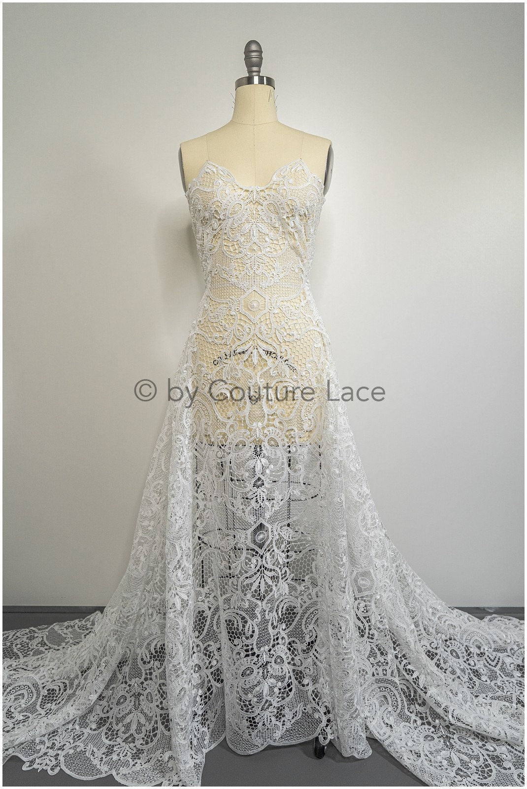 Guipure Spitzenstoff Off-White/ Brautkleid Stoff/ Stickerei Häkelspitze/ Boho Spitzenstoff/ Boho Brautspitze// L17-058