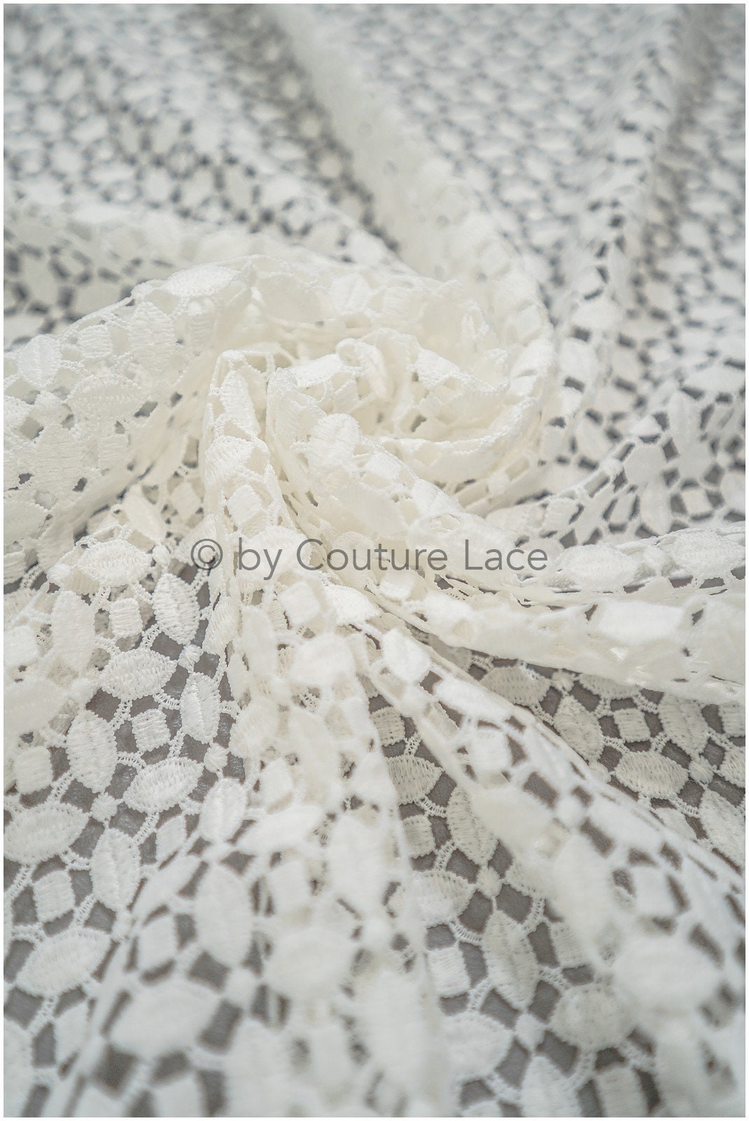 Crochet lace off-white/ Boho bridal lace fabric/ soft French lace/ Macrame lace fabric/ Bridal lace fabric// L20-386