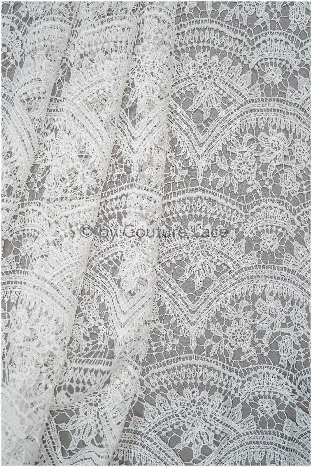 Boho bridal lace off-white/ crocheted lace/ macrame lace for wedding dress/ boho lace fabric// L20-393