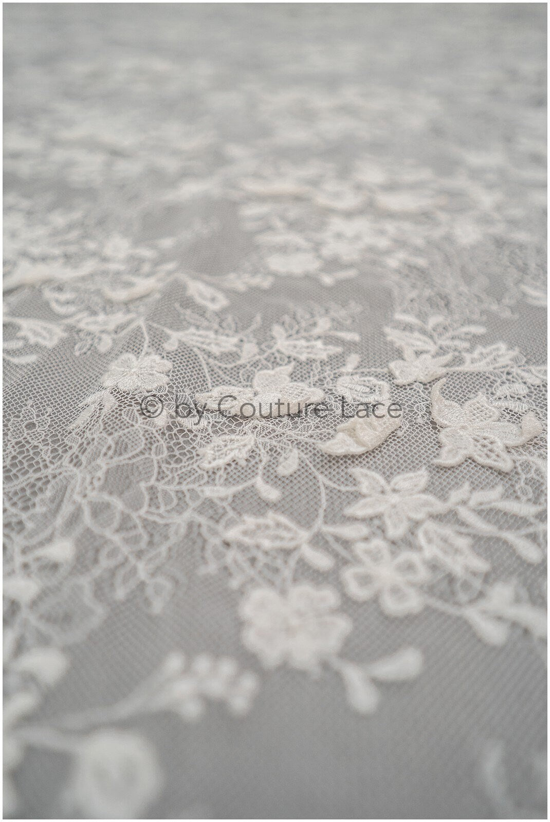 French 3D lace fabric off-white/ couture lace fabric with 3D flowers/ delicate bridal lace fabric/ bridal lace with flowers// L20-375