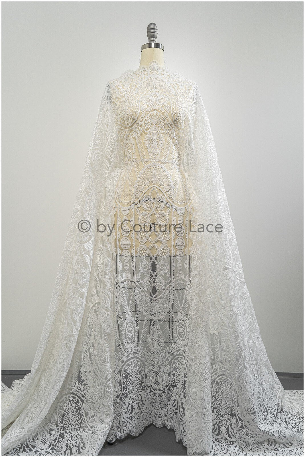 Boho lace fabric off-white/ Boho bridal lace/ Wedding dress lace/ Bridal lace fabric/ Vintage bridal lace// L20-396