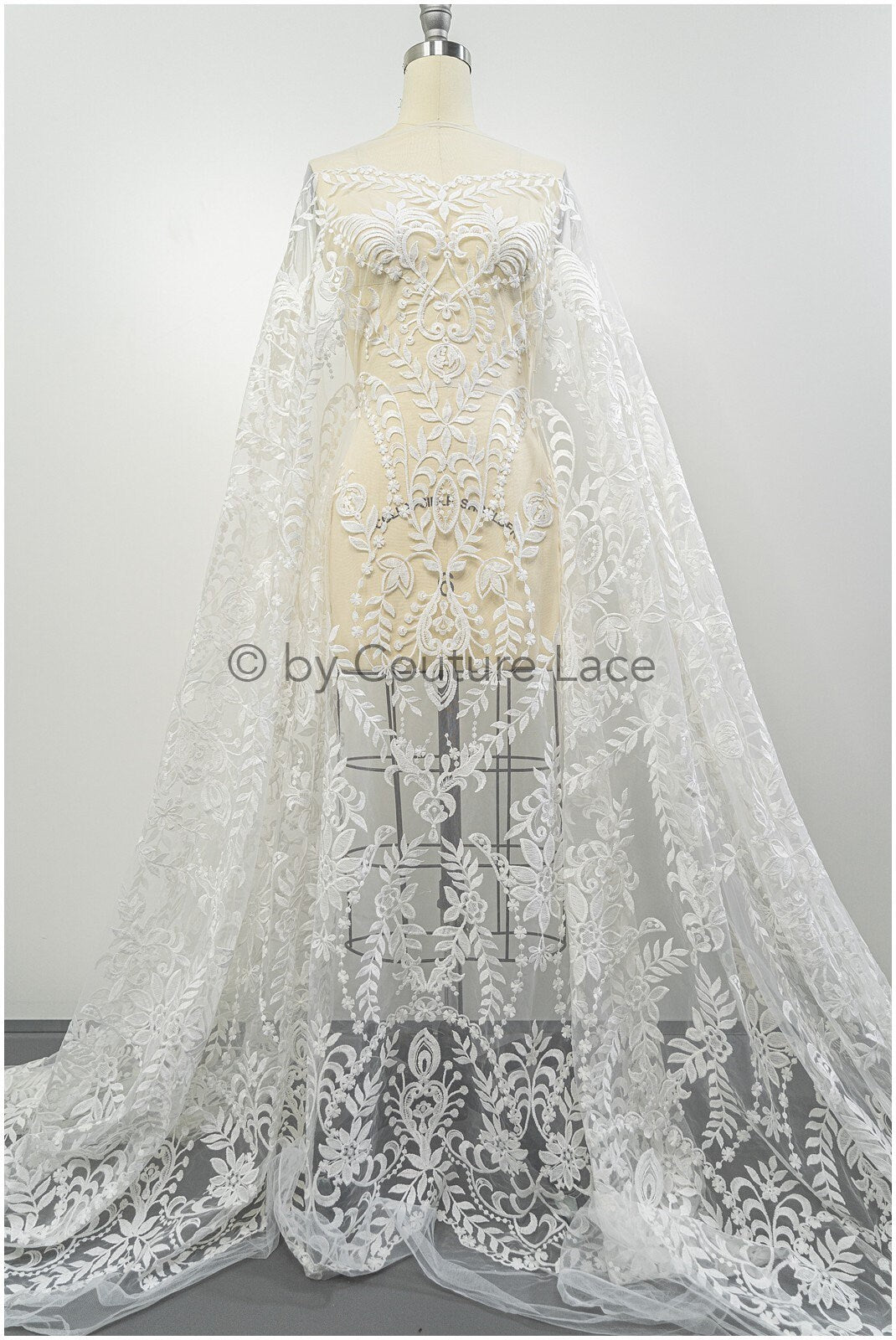 Boho lace fabric off-white/ cotton bridal lace/ vintage bridal lace// L20-403