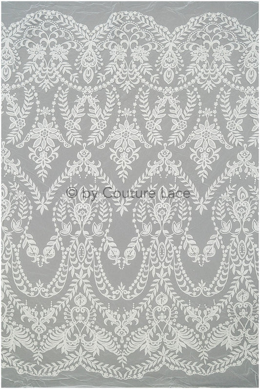 Tissu de dentelle Boho blanc cassé/ dentelle de mariée en coton/ dentelle de mariée vintage// L20-403