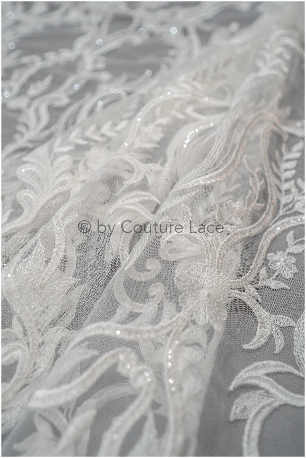 Boho bridal lace fabric with leaf pattern, wedding lace fabric, boho wedding dress, bridal lace fabric, vintage wedding dress lace// L20-378