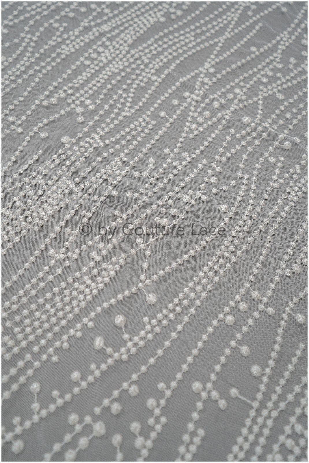 Spitzenstoff mit Linien & Punkten/ wellenförmiger Braut Spitzenstoff Off-White/ Boho Hochzeitskleid Spitze/ Braut Spitzenstoff/ Vintage Hochzeitskleid Spitze// L20-379