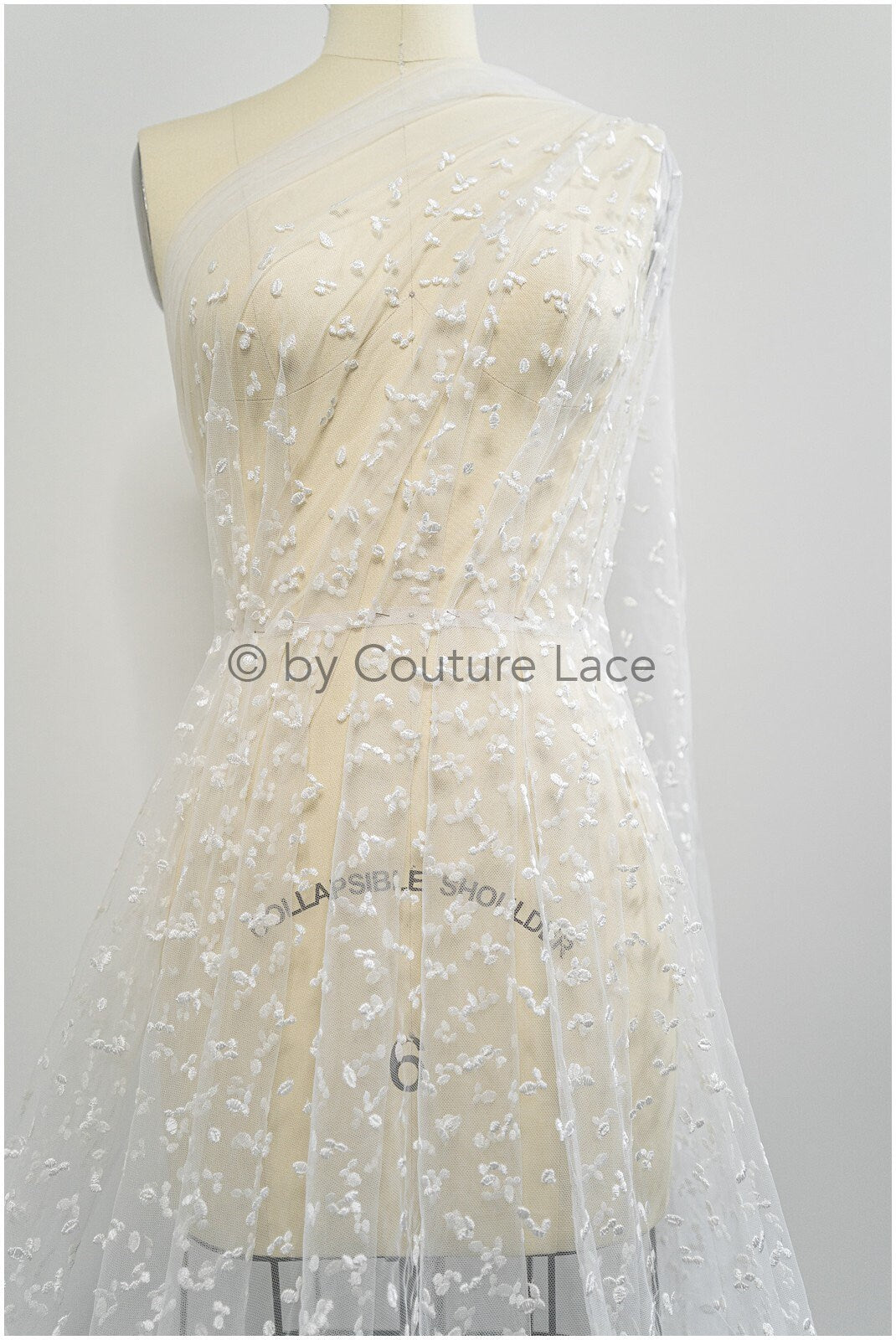 Braut Spitze Stoff mit Polka Dot/ Reis Maserung Spitze/ Brautspitze Off-White/ Braut Spitze mit Punkten// L20-398