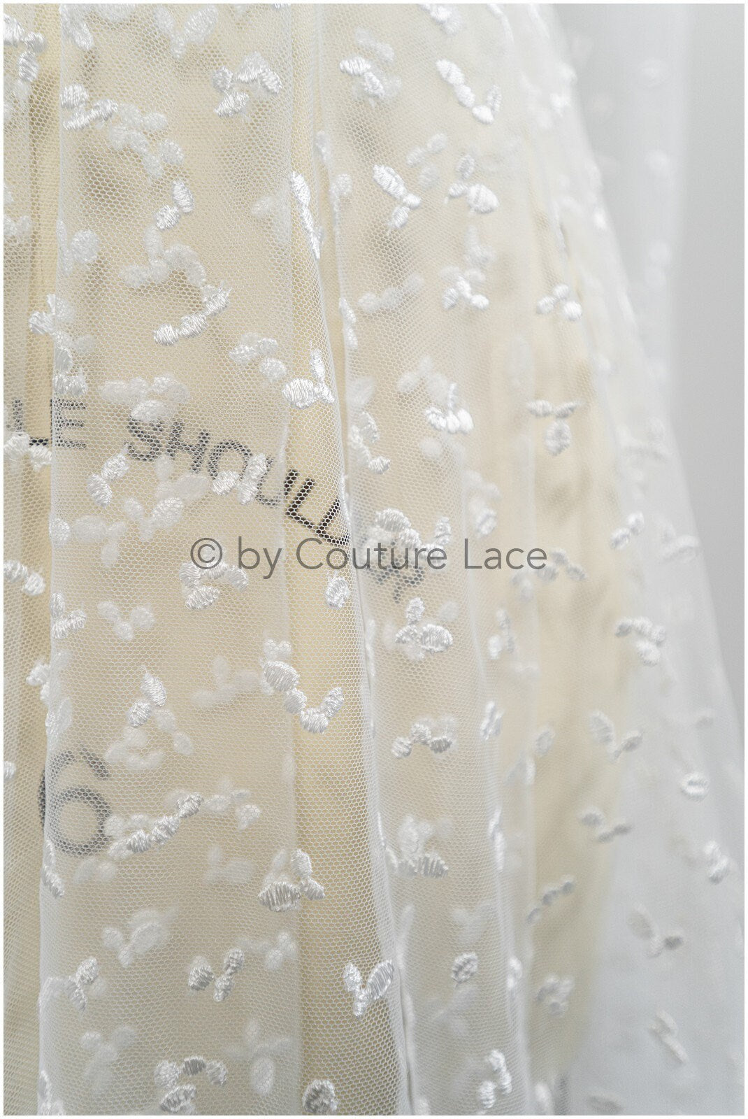 Braut Spitze Stoff mit Polka Dot/ Reis Maserung Spitze/ Brautspitze Off-White/ Braut Spitze mit Punkten// L20-398
