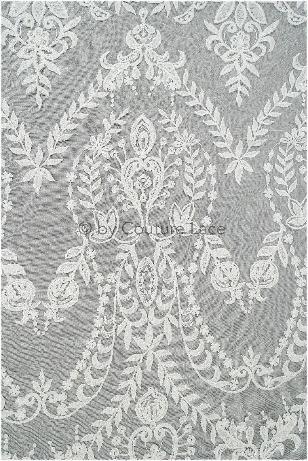 Boho lace fabric off-white/ cotton bridal lace/ vintage bridal lace// L20-403