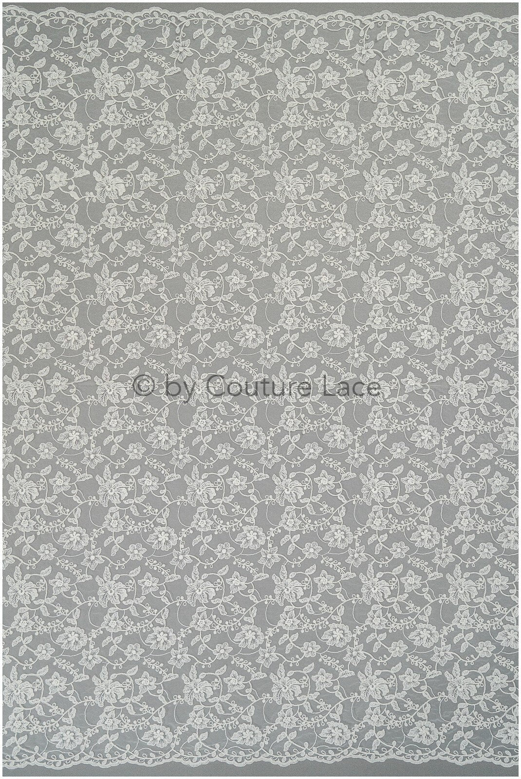 Romantischer Braut Spitzenstoff Off-White/ Blumen Spitzenstoff/ Blumenspitze/ Brautspitze Stoff// L20-070C