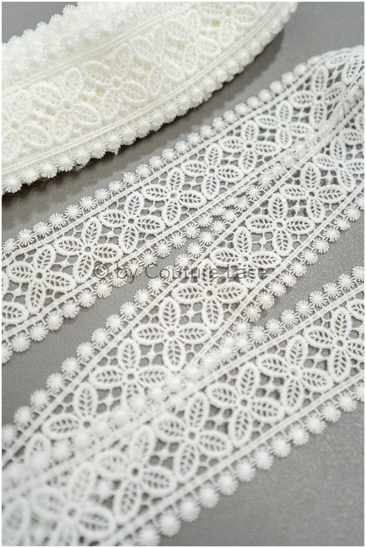 Garniture en dentelle Boho Blanc cassé/ Garniture en dentelle nuptiale/ Garniture en voile de dentelle/ Garniture en dentelle nuptiale// T21-136