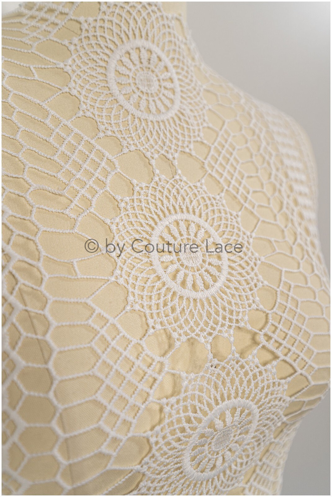 Beautiful crocheted lace border/ Guipure lace border off-white/ crocheted lace/ bridal lace border// T21-126