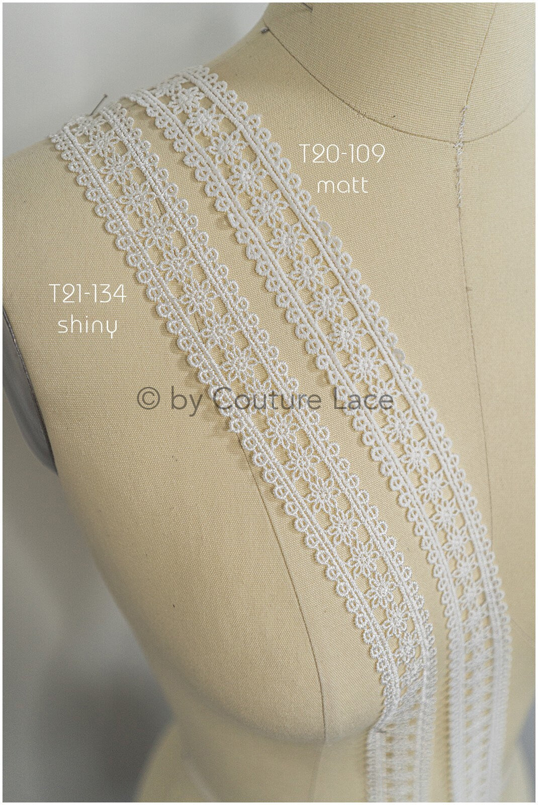 4yds crochet lace with floral pattern/ floral lace trim off-white/ bridal lace// T21-134