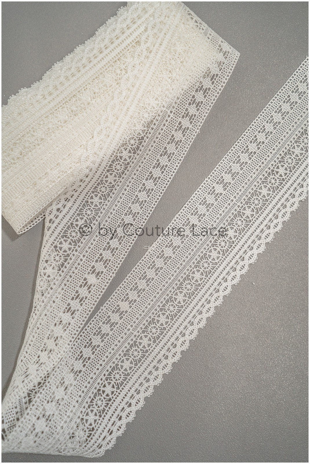Beautiful crocheted lace trim/ off-white guipure lace/ crocheted bridal lace/ guipure lace trim// T21-133