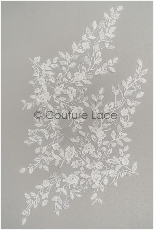 Pearl Applique Fleurs 3D, Patch de fleur de mariée, Applique de dentelle, Applique de dentelle de robe de mariée, Patch de fleur 3D de mariée // A21-094