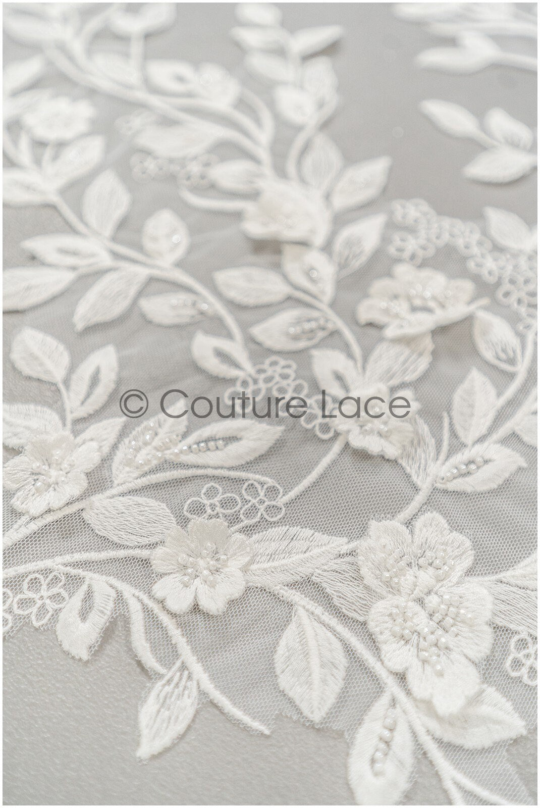 Pearl appliques 3D flowers, bridal flower patch, lace applique, wedding dress lace applique, bridal 3D flower patch // A21-094
