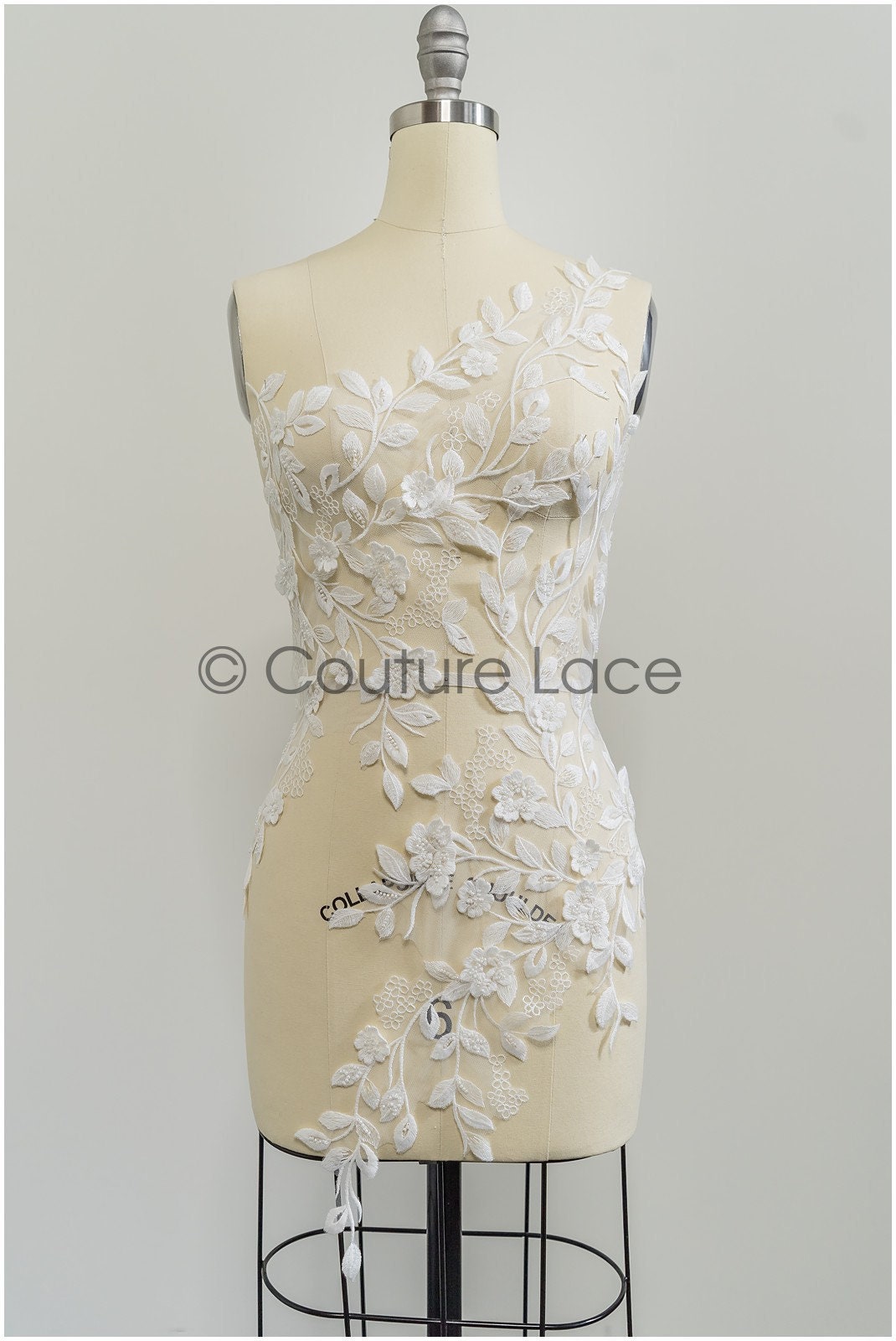 Pearl appliques 3D flowers, bridal flower patch, lace applique, wedding dress lace applique, bridal 3D flower patch // A21-094