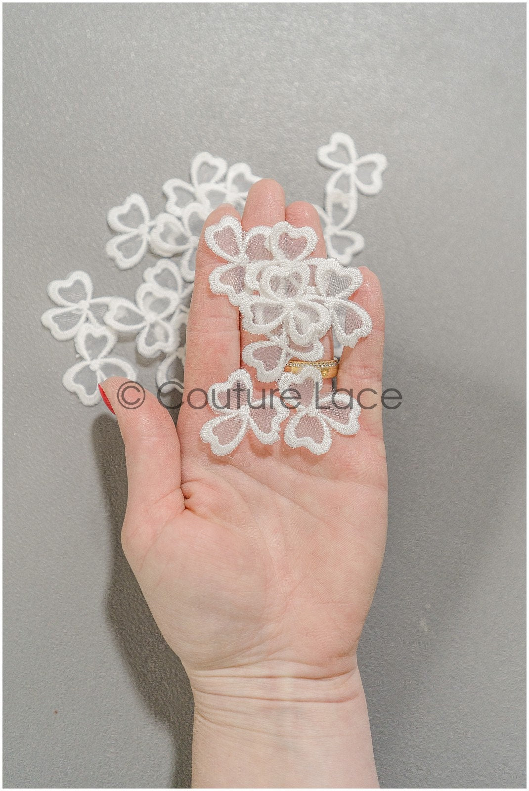 20pcs. 3D flowers for sewing/ 3D flower lace applique/ wedding dress lace applique/ bridal lace// A21-061A