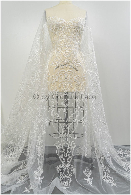 Orientalischer Spitzenstoff/ Couture Spitze/ Brautkleid Designerspitze/ Hochzeitskleid// L21-061N