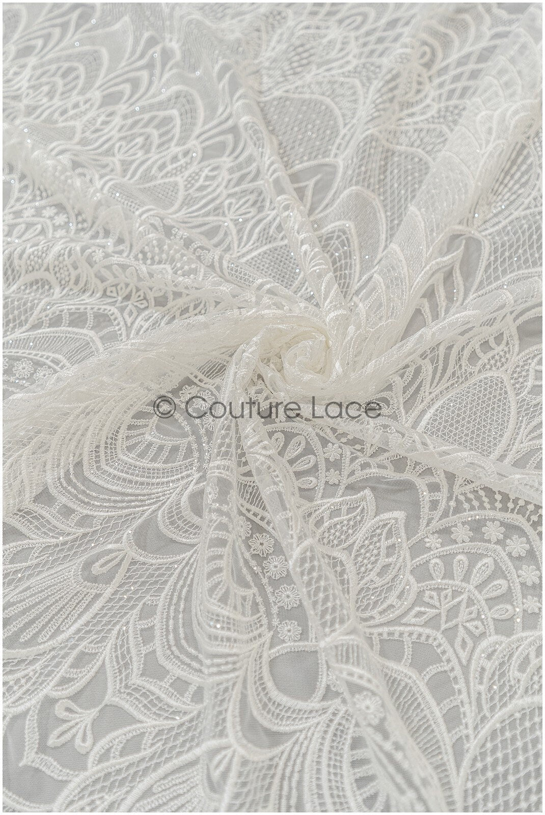 Boho lace fabric off-white/ bridal lace fabric for wedding dress/ geometric boho wedding lace// L21-202NRY
