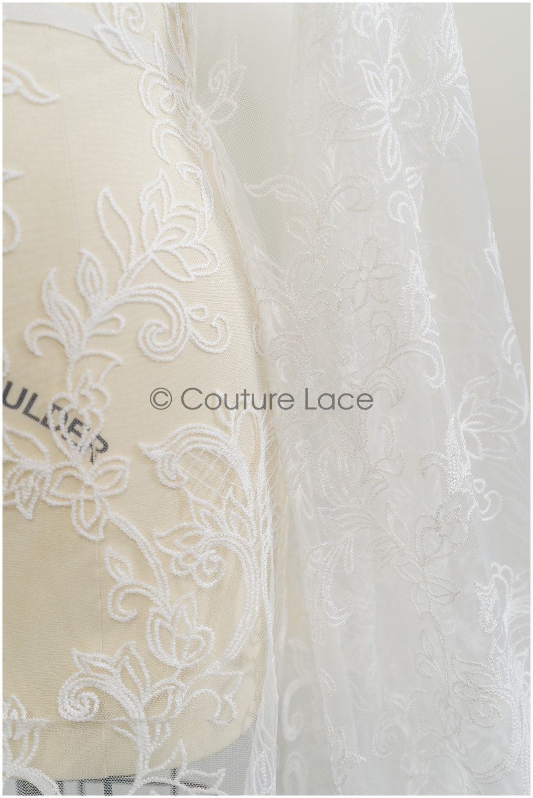 French lace fabric off-white/ bridal lace fabric with flowers/ bridal lace/ wedding dress lace fabric// L21-328NY