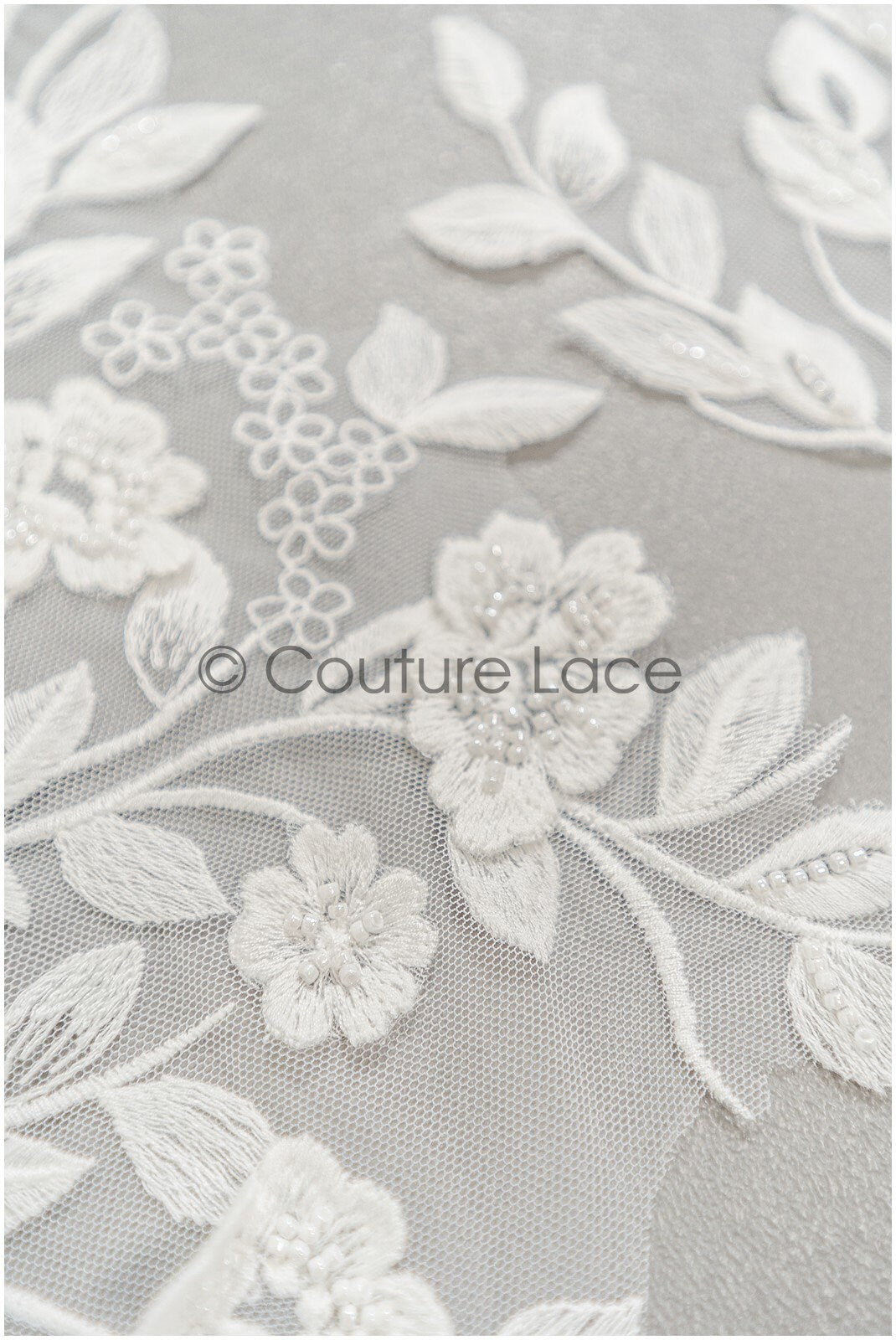 Pearl appliques 3D flowers, bridal flower patch, lace applique, wedding dress lace applique, bridal 3D flower patch // A21-094