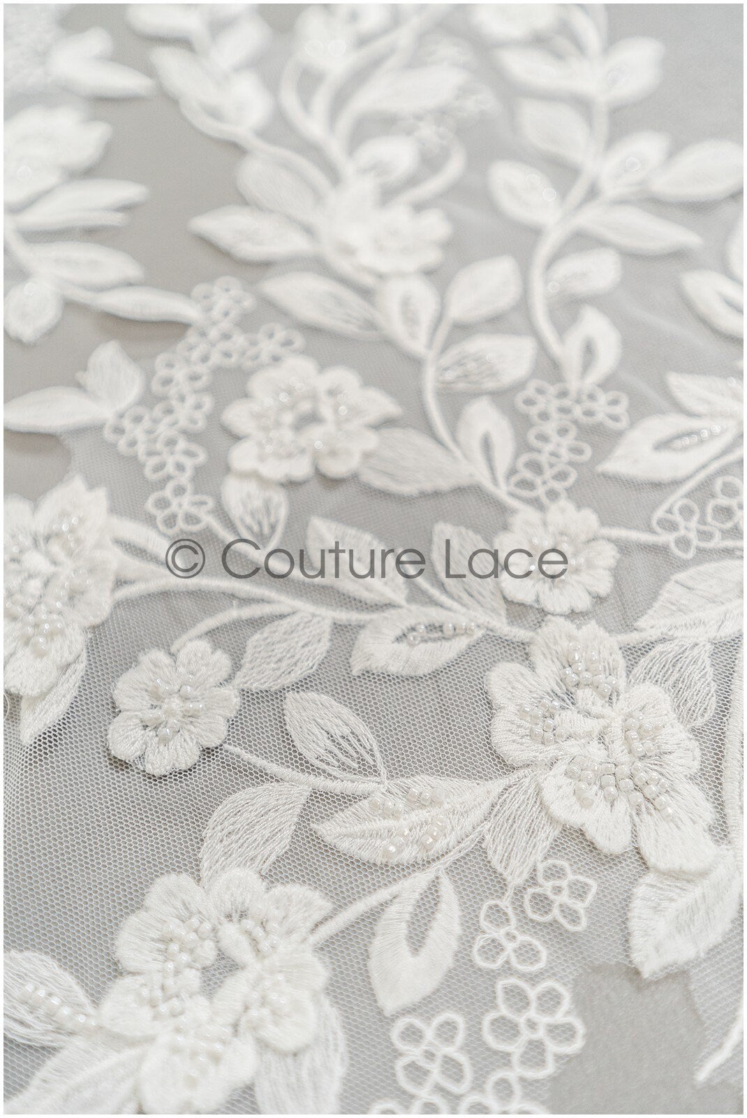 Pearl appliques 3D flowers, bridal flower patch, lace applique, wedding dress lace applique, bridal 3D flower patch // A21-094