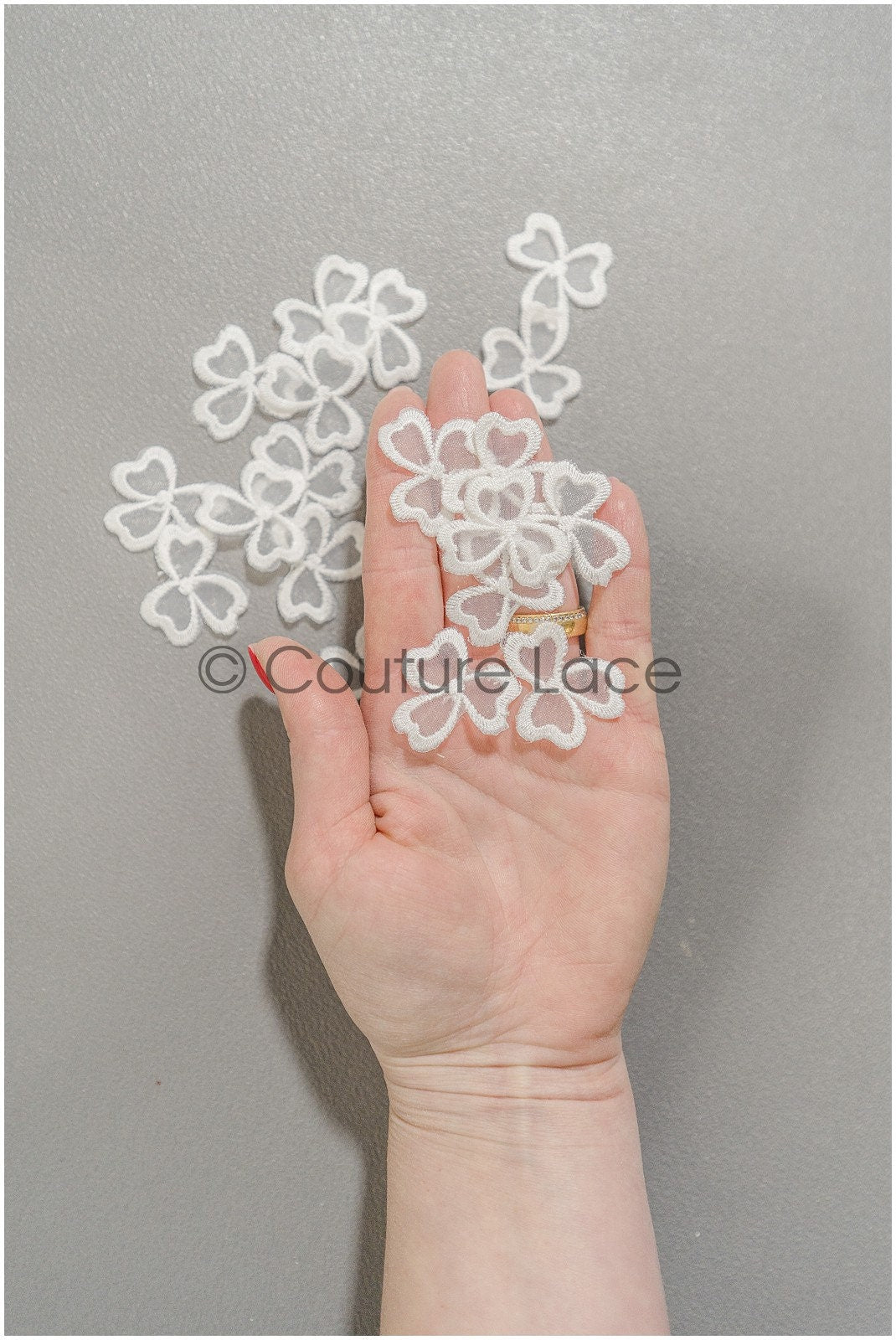 20pcs. 3D flowers for sewing/ 3D flower lace applique/ wedding dress lace applique/ bridal lace// A21-061A