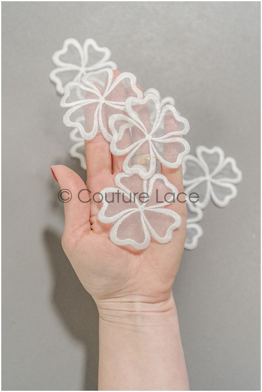 10pcs. 3D lace flowers for sewing on/ 3D flower lace applique/ wedding dress applique/ bridal lace// A21-061C
