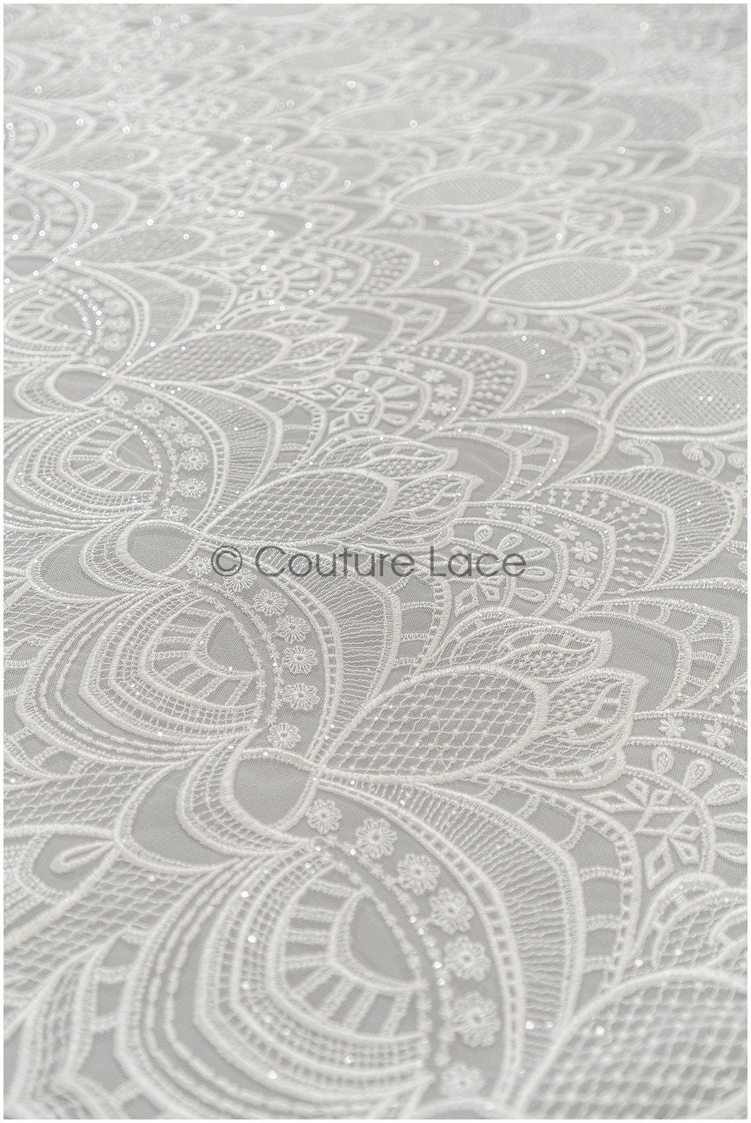 Boho lace fabric off-white/ bridal lace fabric for wedding dress/ geometric boho wedding lace// L21-202NRY