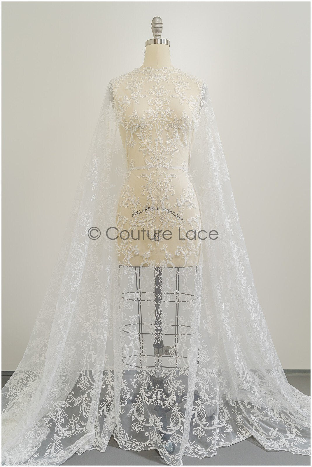 French lace fabric off-white/ bridal lace fabric with flowers/ bridal lace/ wedding dress lace fabric// L21-328NY